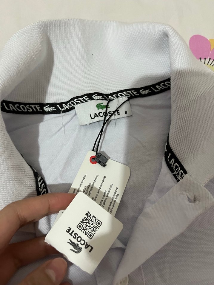 Beyaz Lacoste Erkek Pamuklu Polo Tişört - Görsel 2