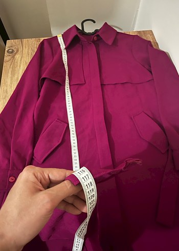 Bordo Kemerli Uzun Kadın Trençkot - Görsel 5