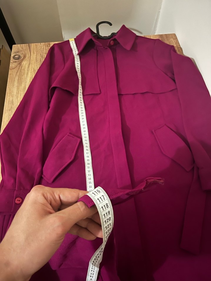 Bordo Kemerli Uzun Kadın Trençkot - Görsel 5