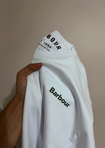 Barbour Beyaz Logo Tisort