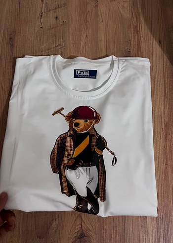 Diğer Polo Bearli Beyaz Bisiklet Yaka Tisort
