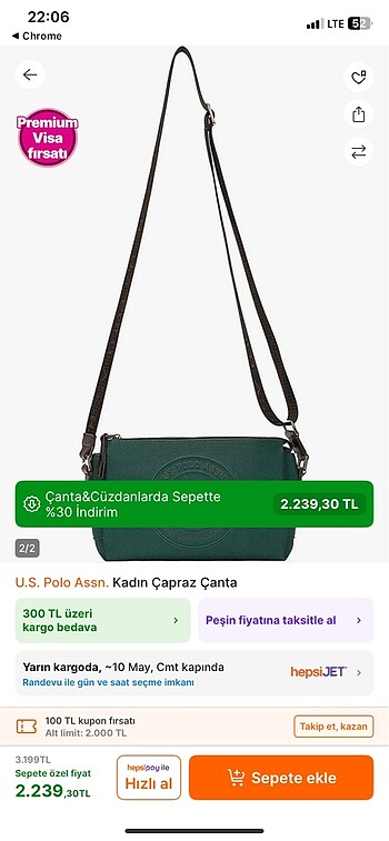 Beden ORJİNAL POLO OMUZ ÇANTASI