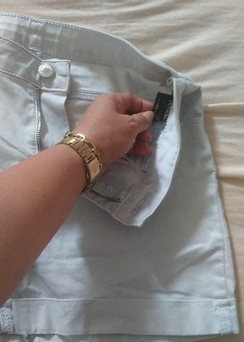 40 Beden buz mavisi Mini Kot Şort Kadın