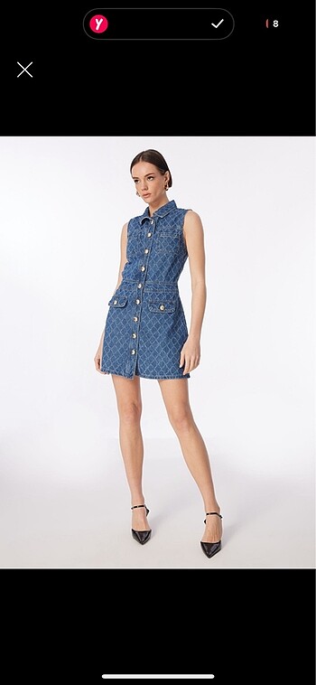Fabrika kot elbise denim