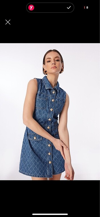 36 Beden mavi Renk Fabrika kot elbise denim