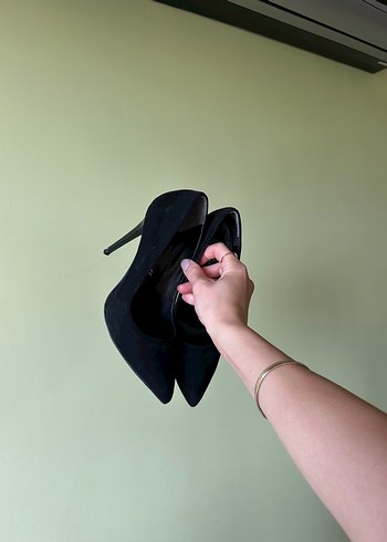 37 Beden siyah Renk Siyah Süet Stiletto Kadın Topuklu Ayakkabı