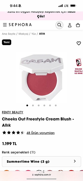 Fenty krem allık