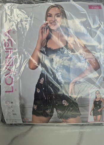 Desenli Askılı Mini Pijama takımı - Görsel 2