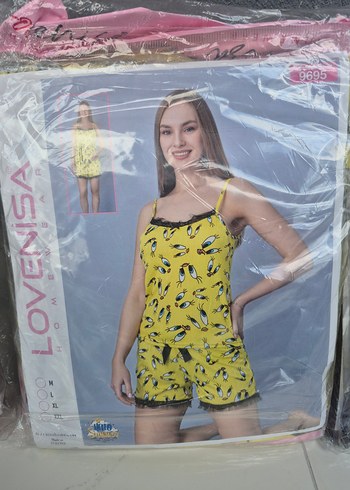 Desenli Askılı Mini Pijama takımı - Görsel 3