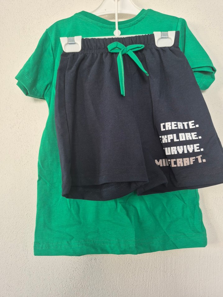 Minecraft Baskılı Yeşil Erkek Tişört - Görsel 2