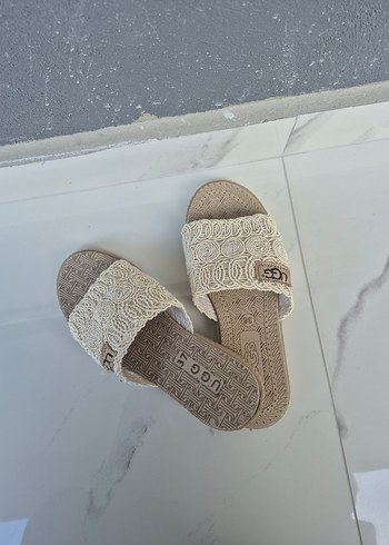 Örgü Detaylı Bohem Gri Kadın Terlik - Görsel 2