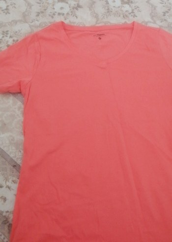 LC Waikiki Pembe V Yaka Kısa Kollu Pamuk Tişört