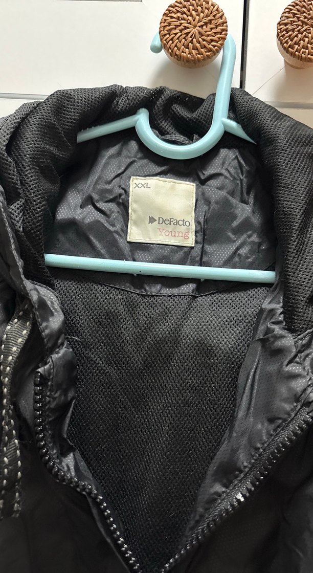 Kadın Siyah Fermuarlı Sokak Stili Ceket - Görsel 2