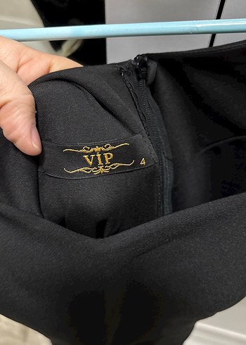 Siyah V Yaka Midi Gotik Abiye Elbise - Görsel 3