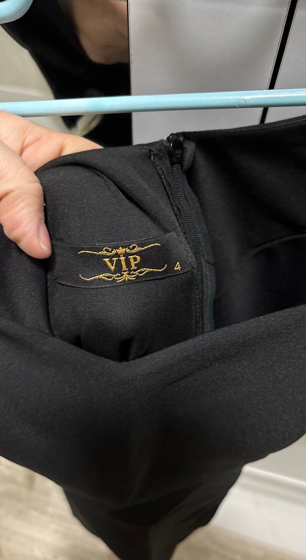 Siyah V Yaka Midi Gotik Abiye Elbise - Görsel 3