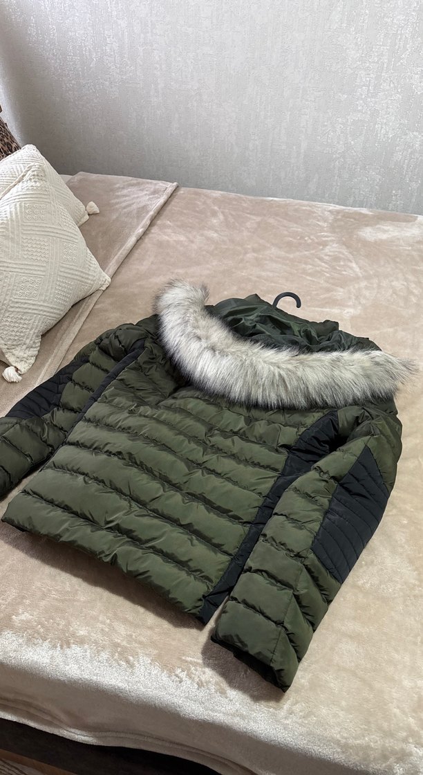 Kürk Detaylı Yeşil Kışlık Mont - Görsel 2