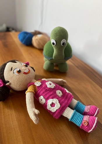 Ikea Renkli Yeşil Örgü Peluş Oyuncak