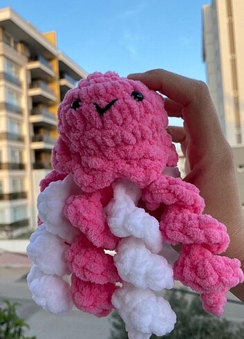  Beden pembe Renk Amigurumi ahtapot 