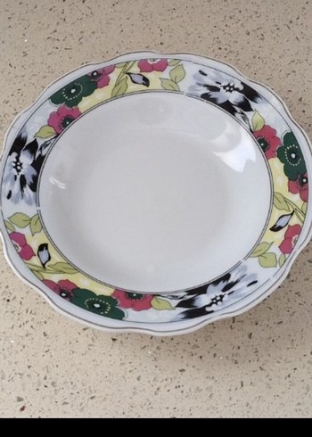 rezerve ürün Çiçek Desenli Renkli Yemek Tabağı