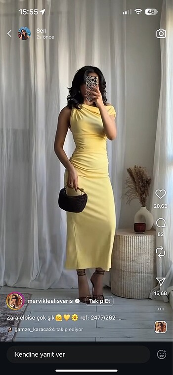 Zara asimetrik midi elbise