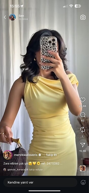 Zara Zara asimetrik midi elbise