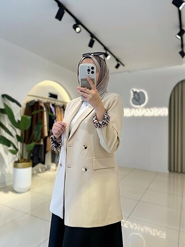 42 Beden Leopar detaylı blazer ceket