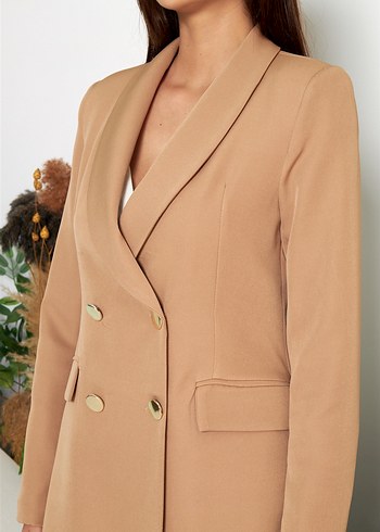 Zara Bej Siklik İnce Dokulu Blazer Ceket