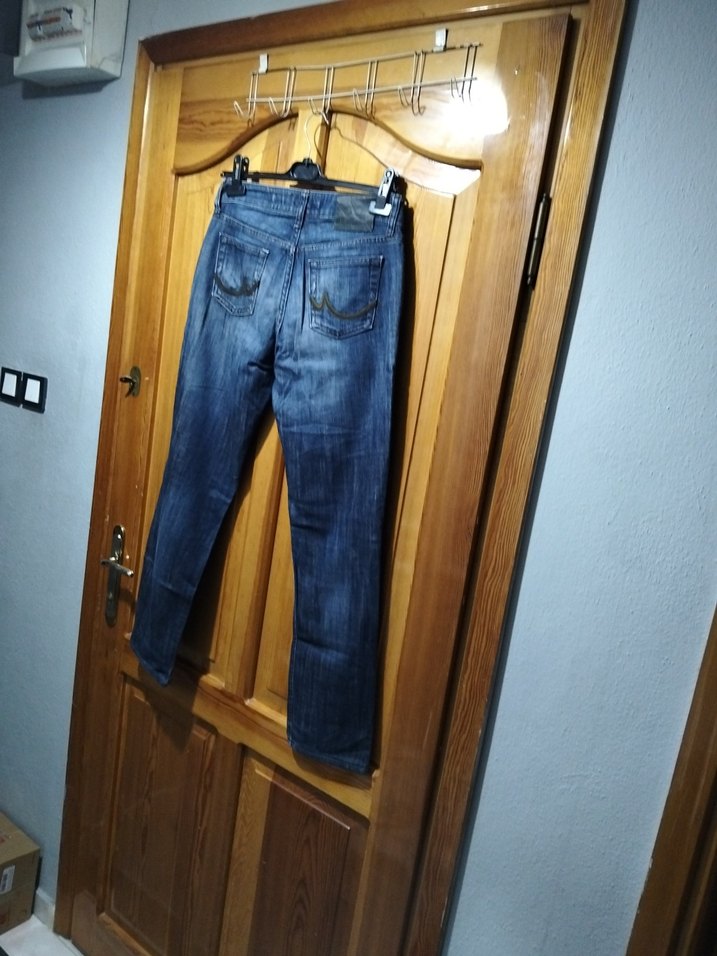 Düğmeli Lacivert Salaş Kadın Kot Pantolon - Görsel 3