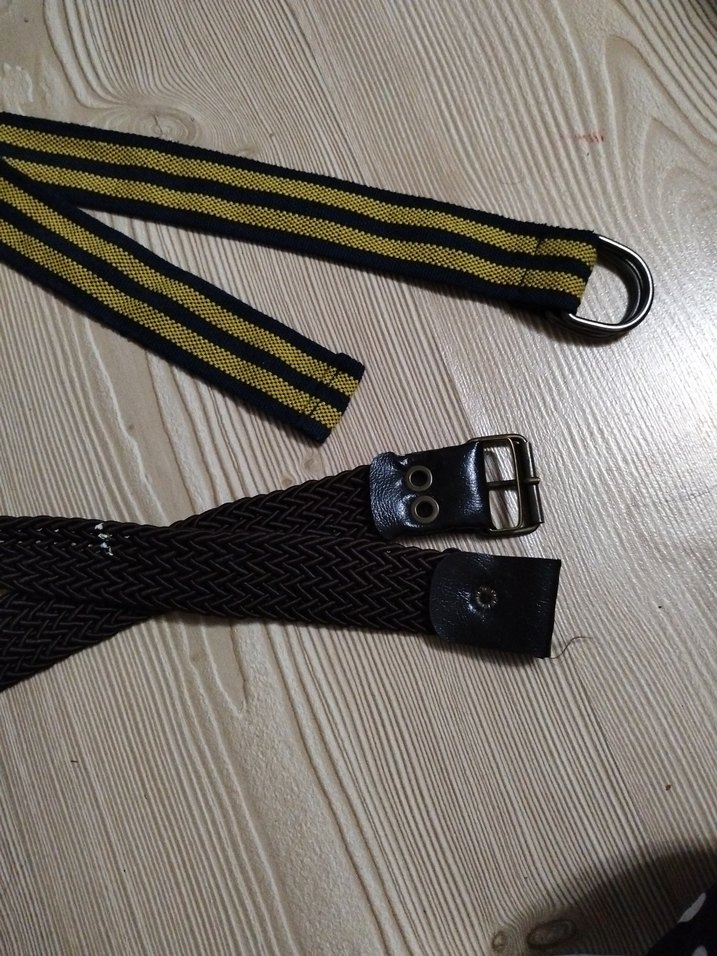 Çizgili Sarı pantolon Kayışı - Görsel 2