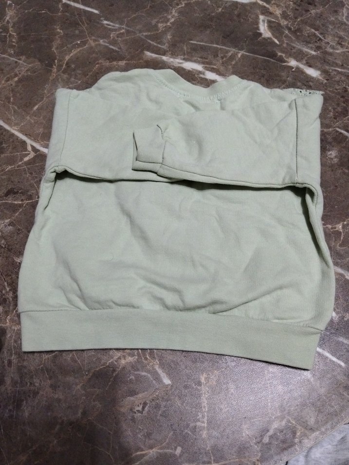 Kız Çocuk Fırfırlı Gri Sweatshirt - Görsel 4