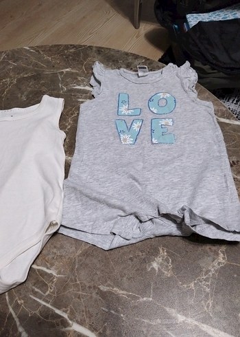 3 Ay Beden beyaz Renk Bebek Kız Çıtçıtlı Askılı Body 2'li