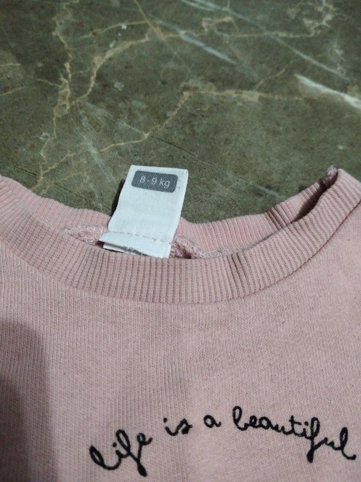Pembe Baskılı Kız Sweatshirt - Görsel 2