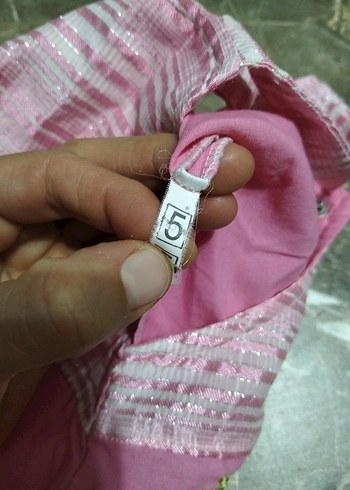 Kız Çocuk Pembe Nakışlı Askılı Elbise - Görsel 6