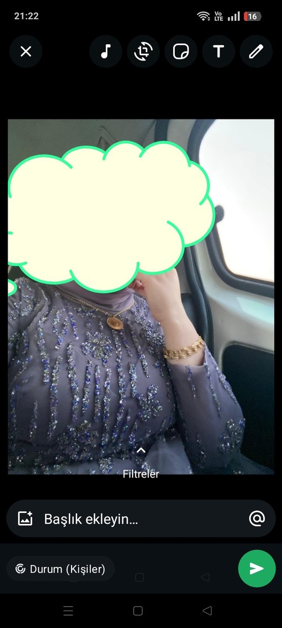 Boncuk İşlemeli Mor Uzun Kol Abiye - Görsel 3