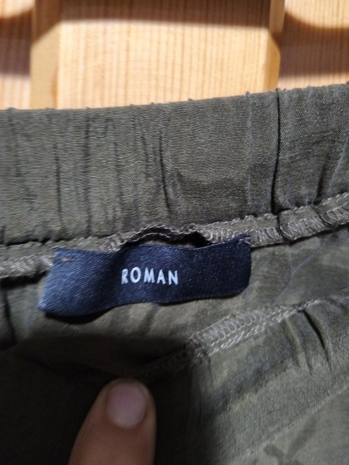 Dökümlü Midi Keten Etek - Haki - Görsel 5