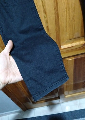Kemerli Lacivert Kadın Midi Denim Pantolon - Görsel 3