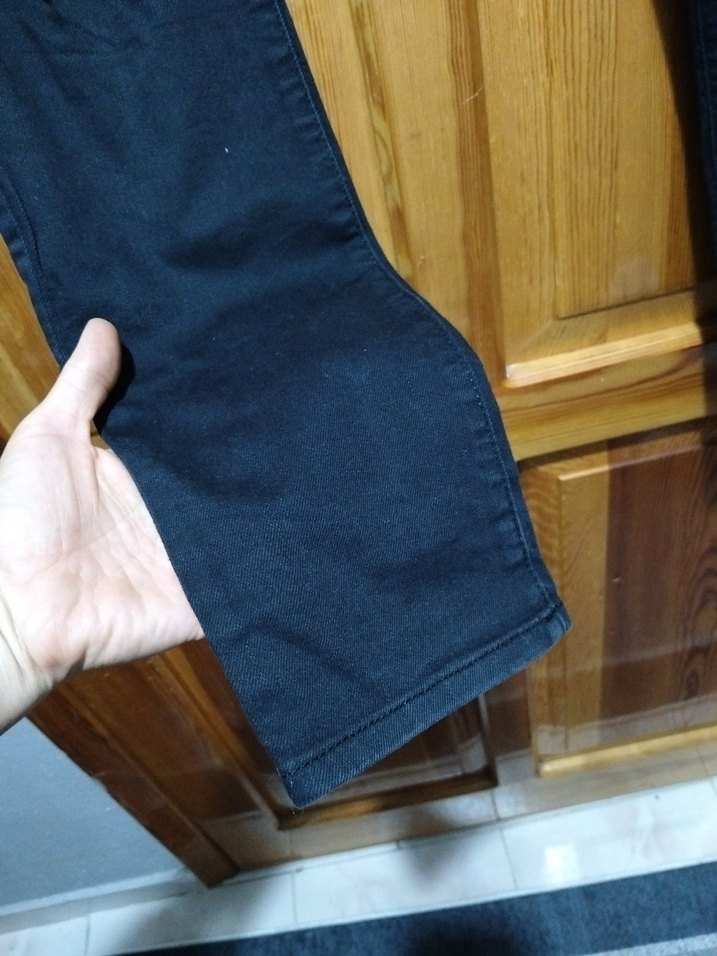 Kemerli Lacivert Kadın Midi Denim Pantolon - Görsel 3