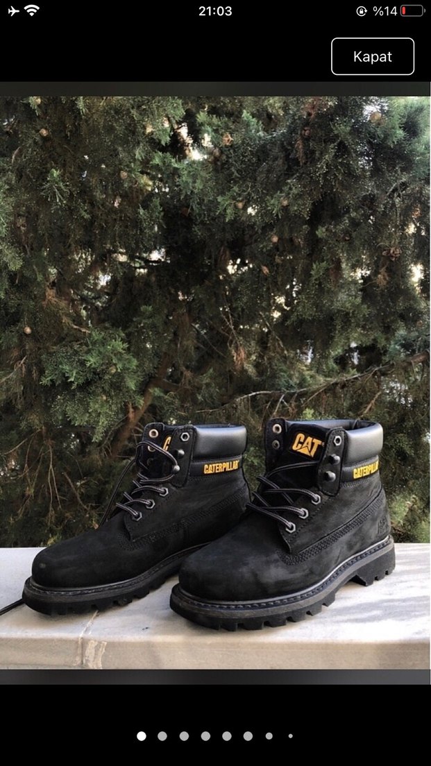 Caterpillar Siyah Bot Cat  Bot - Görsel 5