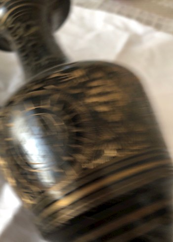 Siyah İşlemeli Seramik Vazo - Görsel 3