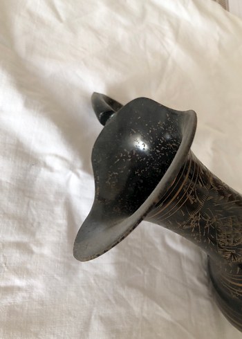 Siyah İşlemeli Seramik Vazo - Görsel 7