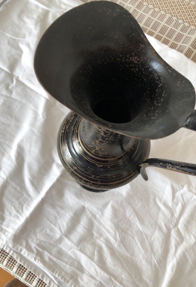 Siyah İşlemeli Seramik Vazo - Görsel 4