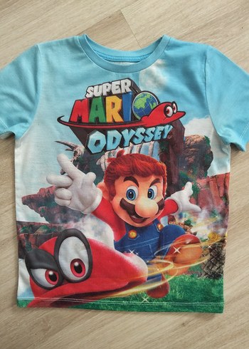 4-5 YAŞ Renkli Süper Mario Odyssey Baskılı Erkek Tişört