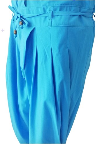 40-TARZ Düğmeli Mavi Kadın Uzun Tulum - Görsel 8