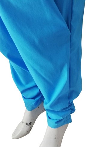 40-TARZ Düğmeli Mavi Kadın Uzun Tulum - Görsel 6