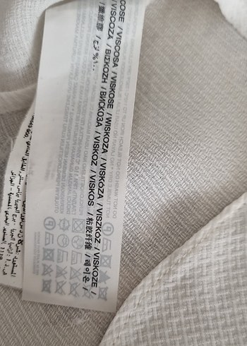 MANGO-M..YENİ GÖMLEK Düğmeli V Yaka Kısa Kollu Beyaz - Görsel 7