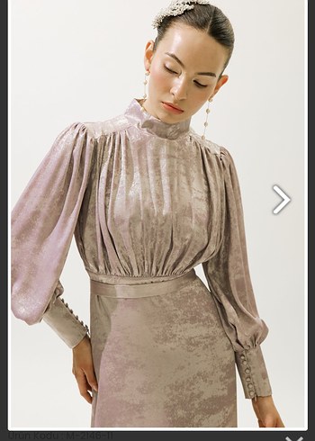 Lila renk Uzun Kollu Drapeli Vintage Abiye Elbise