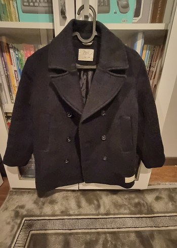 lacivert Yünlü Zara erkek çocuk kaban - Görsel 2