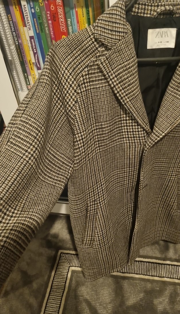 Düğmeli Ekose erkek çocuk kaban - Görsel 2