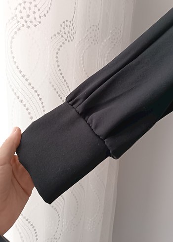 38 Beden Siyah Yüksek Yakalı Uzun Kollu Tunik