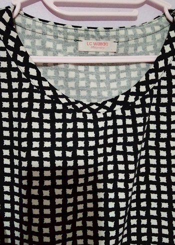 Siyah Beyaz Kareli elbise - Görsel 2